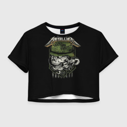 Женская футболка Crop-top 3D Metallica - skull