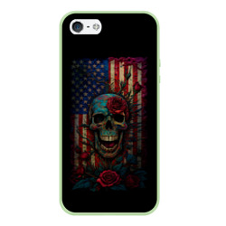 Чехол для iPhone 5/5S матовый Skull - USA