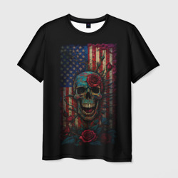 Мужская футболка 3D Skull - USA