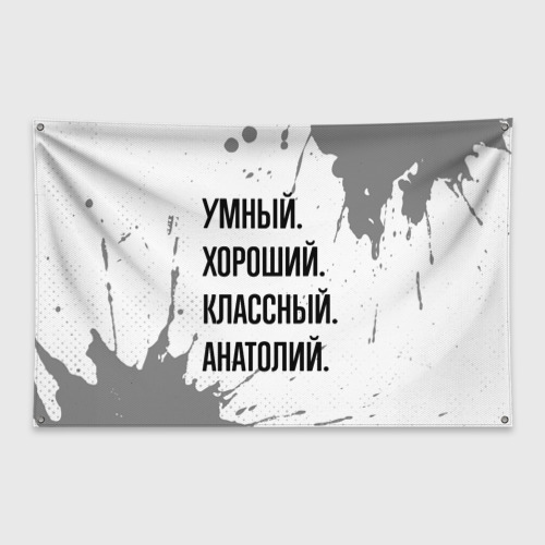 Флаг-баннер Умный, хороший и классный: Анатолий