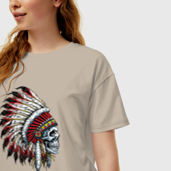 Женская футболка хлопок Oversize Dead indian - фото 2