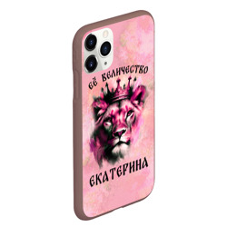 Чехол для iPhone 11 Pro Max матовый Её величество Екатерина - львица - фото 2
