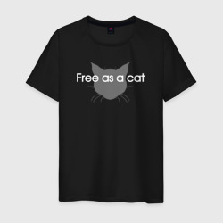 Мужская футболка хлопок Free as a cat