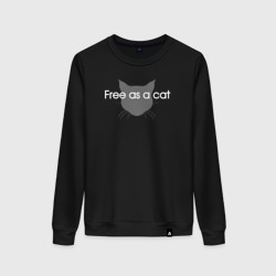 Женский свитшот хлопок Free as a cat