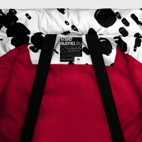 Зимняя куртка для мальчиков 3D с принтом Герб РФ краски чёрнобелый, фото #5