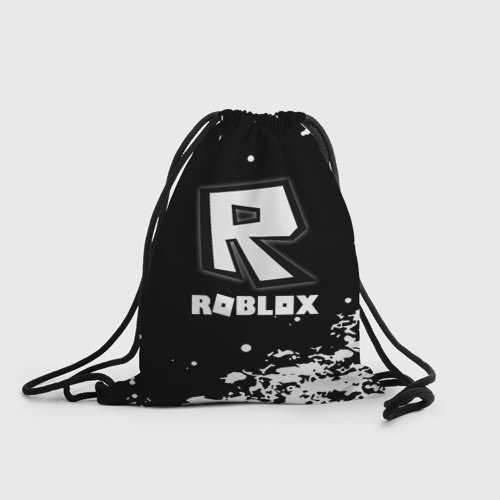 Рюкзак-мешок с принтом Roblox белая краска, вид спереди №1