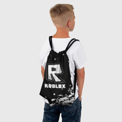 Рюкзак с принтом Roblox белая краска для любого человека, вид спереди №3. Цвет основы: белый