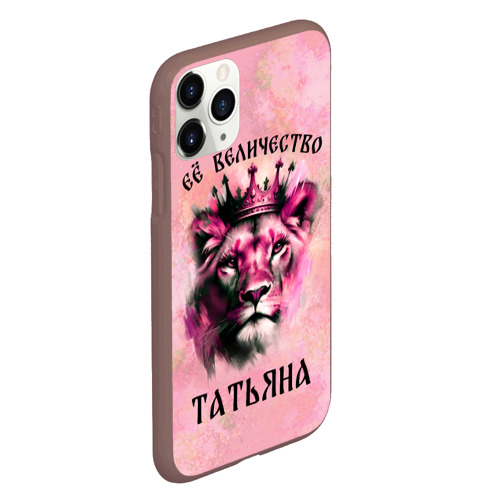 Чехол для iPhone 11 Pro матовый с принтом Её величество Татьяна - львица, вид сбоку #3