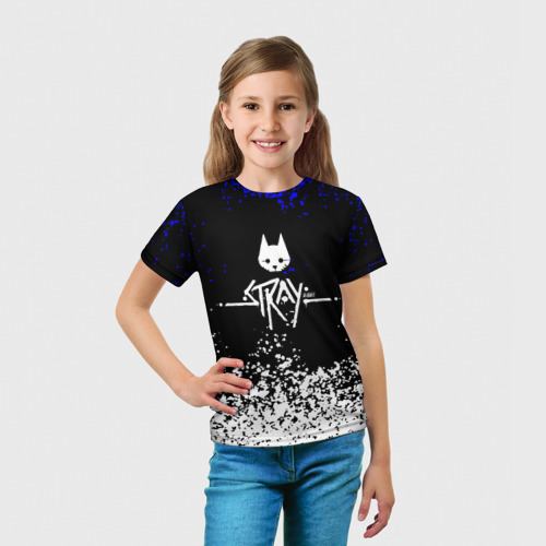 Детская футболка 3D Stray cat game краски, цвет 3D печать - фото 5