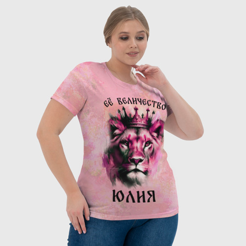 Женская футболка 3D Её величество Юлия - львица, цвет 3D печать - фото 6