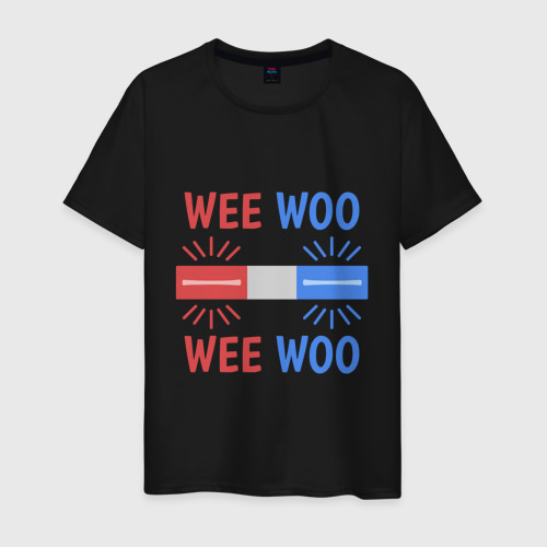 Мужская футболка хлопок Wee woo, цвет черный