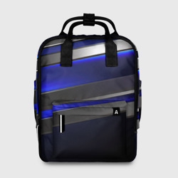 Женский рюкзак 3D Серебряные полосы на ярком синем фоне