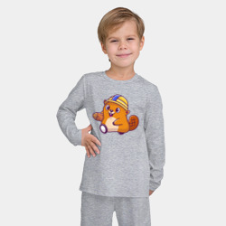 Детская пижама с лонгсливом хлопок Строитель бобёр - фото 2