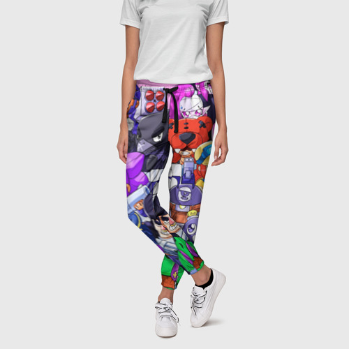 Женские брюки 3D Brawl Stars game color, цвет 3D печать - фото 3