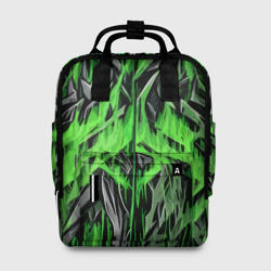 Женский рюкзак 3D Камень и зелёный огонь