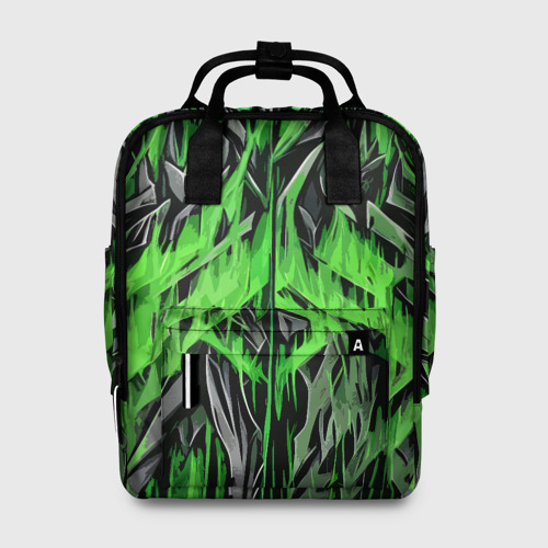 Женский рюкзак 3D Камень и зелёный огонь