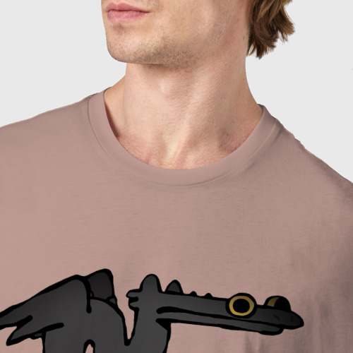 Мужская футболка хлопок Dancing dragon meme, цвет пыльно-розовый - фото 6