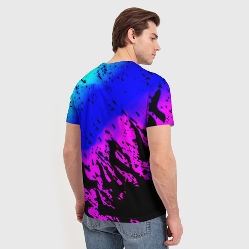 Мужская футболка 3D Rocket League neon game, цвет 3D печать - фото 4