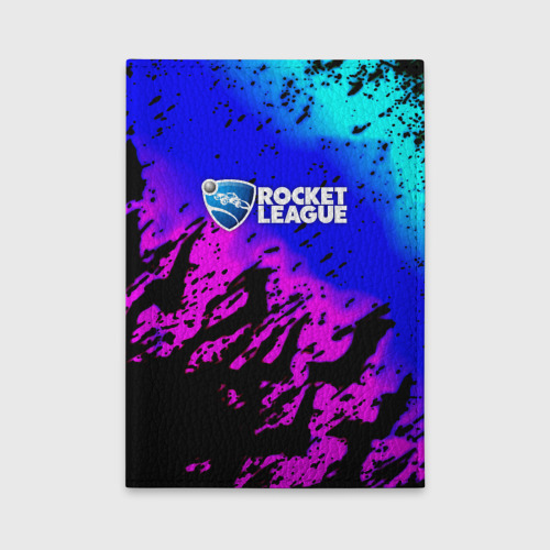 Обложка для автодокументов Rocket League neon game, цвет оранжевый