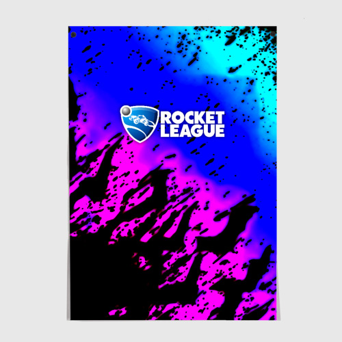 Постер Rocket League neon game
