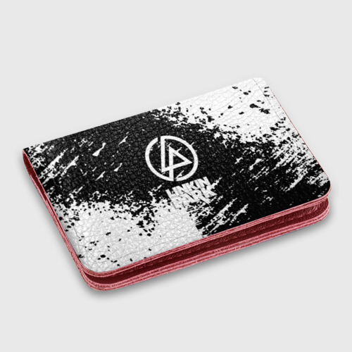Картхолдер с принтом Linkin park logo краски текстура, цвет красный
