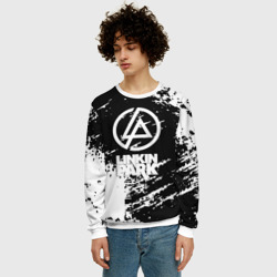 Мужской свитшот 3D Linkin park logo краски текстура - фото 2