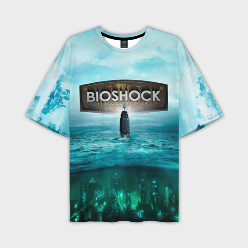 Мужская футболка оверсайз с принтом BioShock the collection, вид спереди №1
