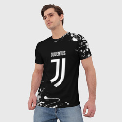 Мужская футболка 3D Juventus краски белые - фото 2