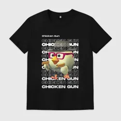 Мужская футболка хлопок Чикин ган - ципленок с пистолетом