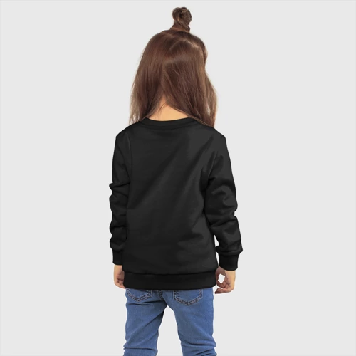 Детский свитшот хлопок с принтом Чикин ган - ципленок с пистолетом, вид сзади #2