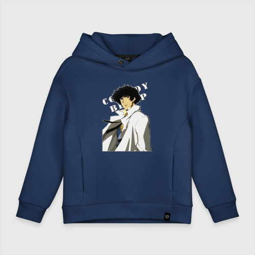 Детское худи Oversize хлопок Spike из аниме cowboy bebop, цвет темно-синий