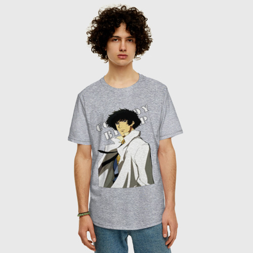 Мужская футболка хлопок Oversize Spike из аниме cowboy bebop, цвет меланж - фото 3