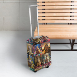 Чехол для чемодана 3D Коллаж капибара король в короне - фото 2