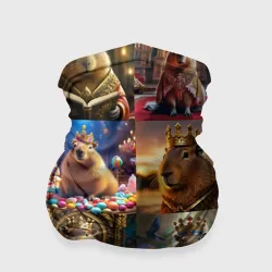 Бандана-труба 3D Коллаж капибара король в короне