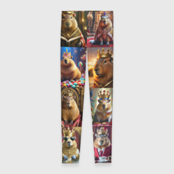 Леггинсы 3D Коллаж капибара король в короне