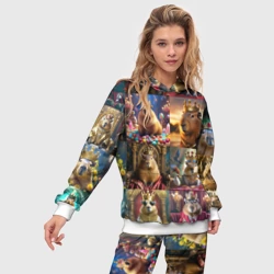 Женский костюм с толстовкой 3D Коллаж капибара король в короне - фото 2