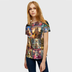 Женская футболка 3D Коллаж капибара король в короне - фото 2