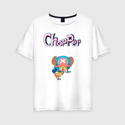 Женская футболка хлопок Oversize Чоппер доктор из аниме ван пис