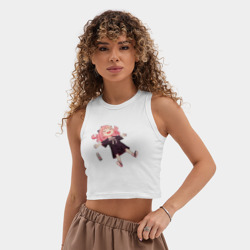 Женская укороченная майка-топ хлопок Аня из аниме и манги семья шпиона - фото 2