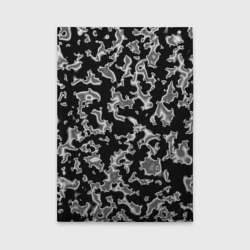 Обложка для автодокументов Капли жидкого металла - камуфляж на чёрном