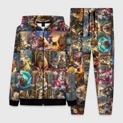 Женский костюм 3D Коллаж много капибар в короне