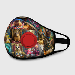 Маска из неопрена Коллаж много капибар в короне