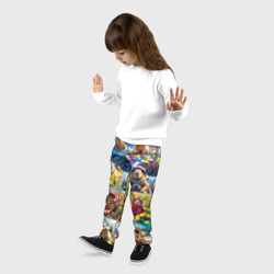 Детские брюки 3D Коллаж капибар на отдыхе летом - фото 2