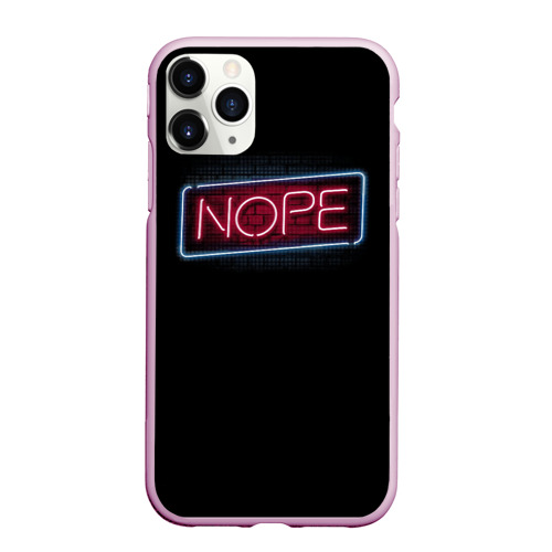 Чехол для iPhone 11 Pro Max матовый с принтом Nope - neon, вид спереди #2