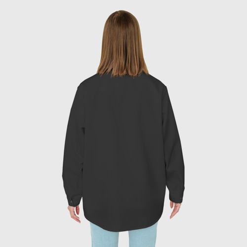 Женская рубашка oversize 3D с принтом Nope - neon, вид сзади #2