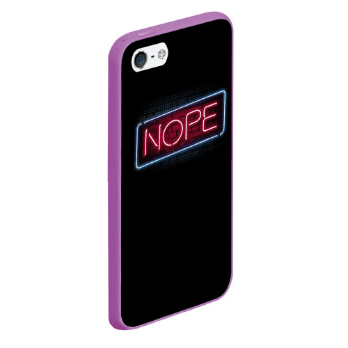 Чехол для iPhone 5/5S матовый Nope - neon, цвет фиолетовый - фото 3