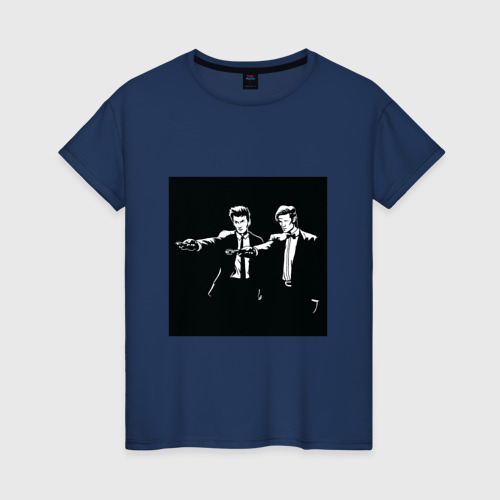 Женская футболка хлопок с принтом Два доктора, вид спереди #2