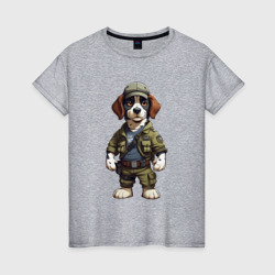 Женская футболка хлопок Собака в форме