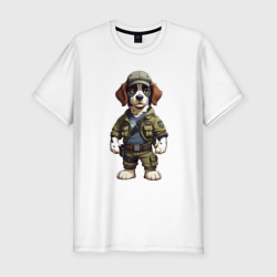 Мужская футболка хлопок Slim Собака в форме