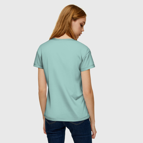 Женская футболка 3D с принтом Тигренок и воробей, вид сзади #2